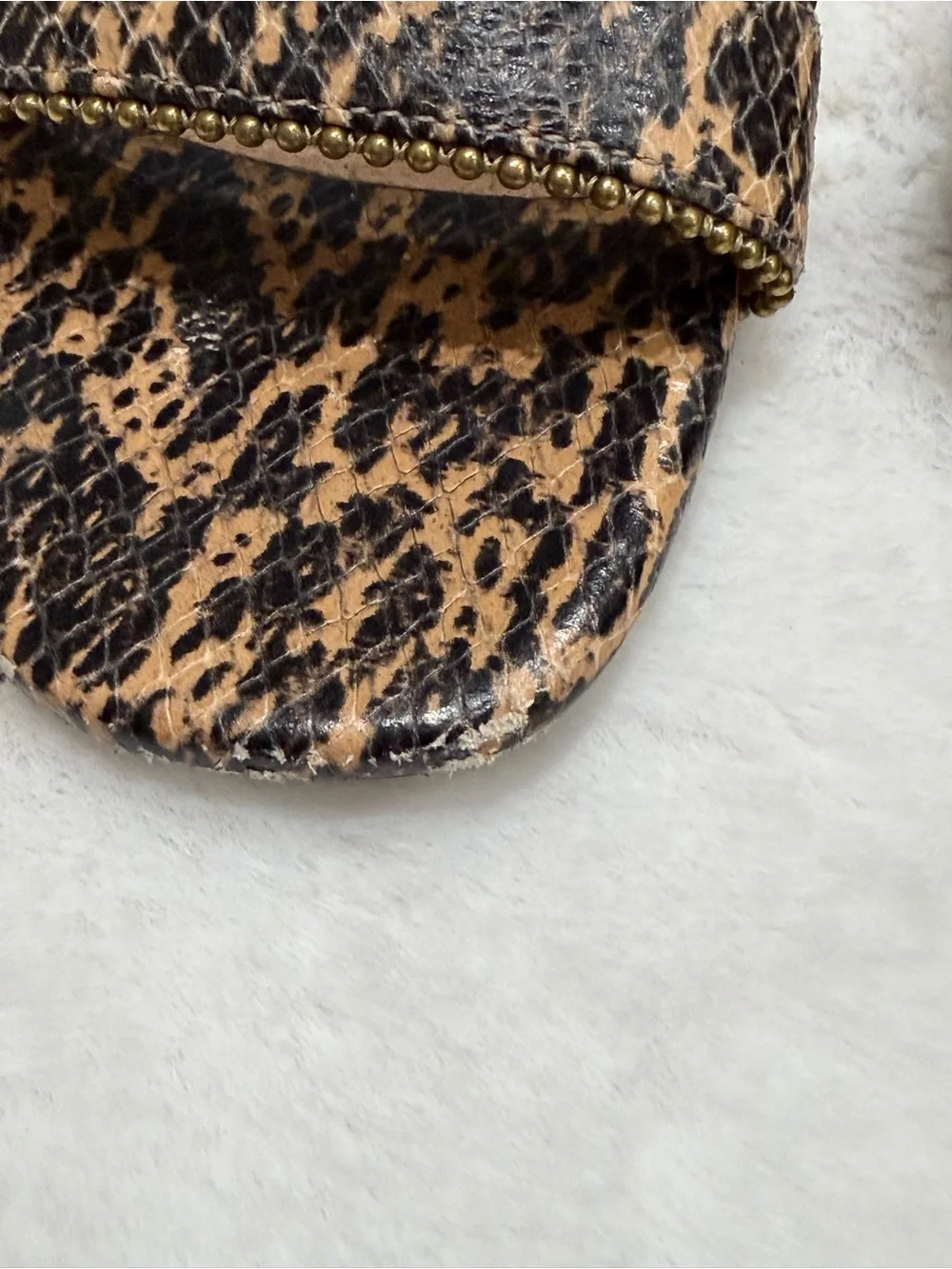 COACH Leopard Print Ankle-Strap Block Heel Sandals - Tan/Black Size 6